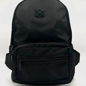 Badgley Mischka Black Nylon Backpack Detachable Bag In Front. NWT